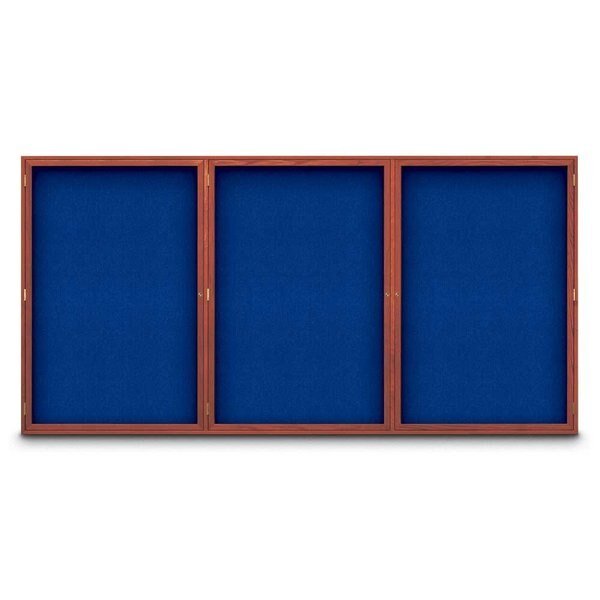 Sliding Door Indoor Enclosed Corkboard, 7, UNITED VISUAL PRODUCTS, Mfr# UV9028ACSH-GOLD-MEDGRY